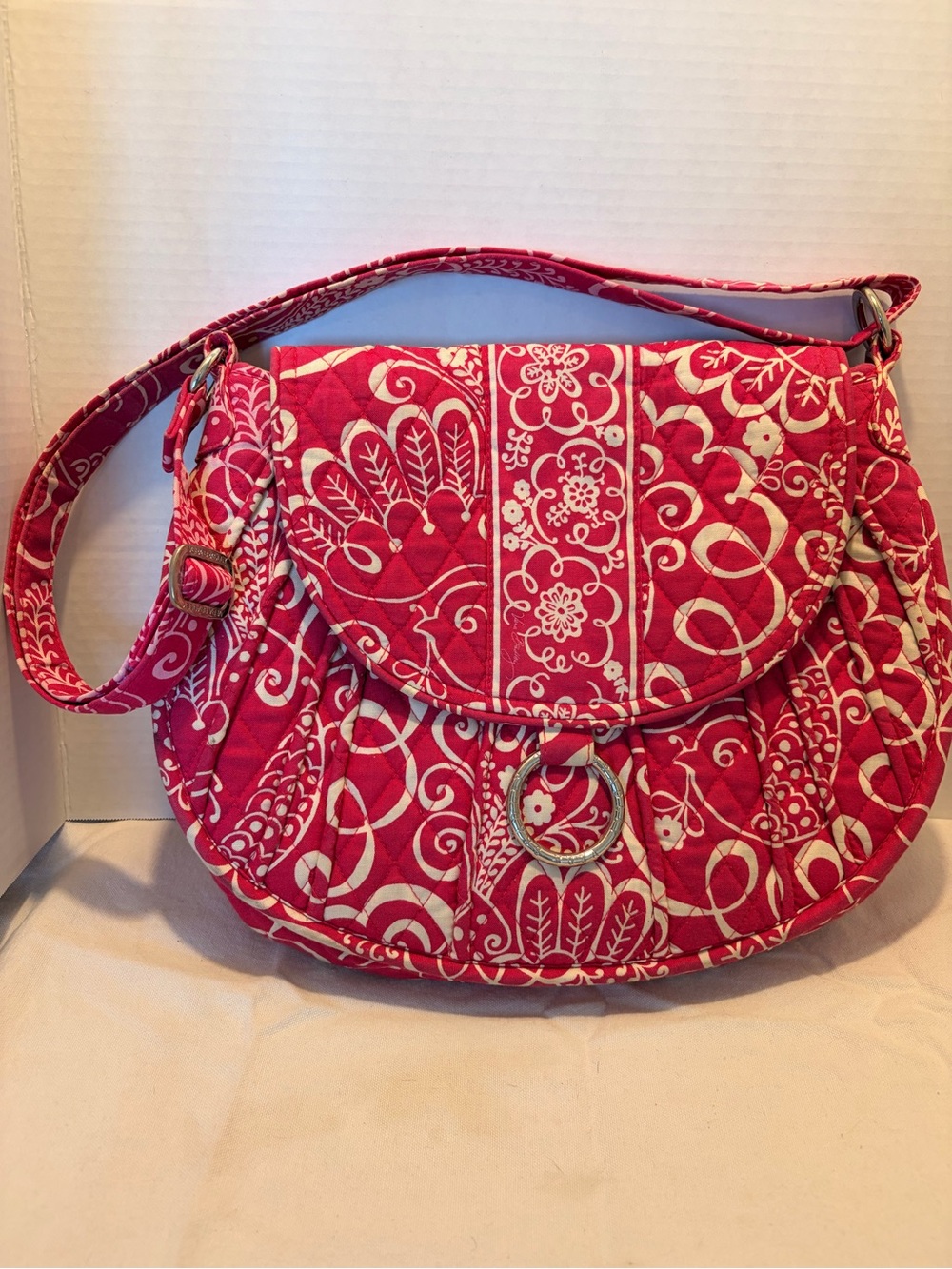 Vera Bradley Pink Quilted Floral Crossbody Shoulder Bag